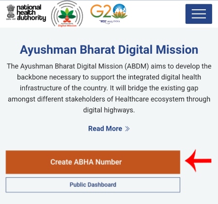 Apply ABHA Health Card Online Step 2