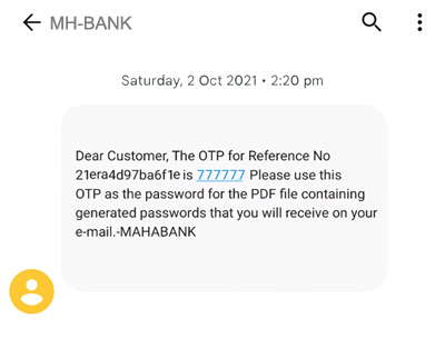 Bank of Maharashtra Netbanking PDF password