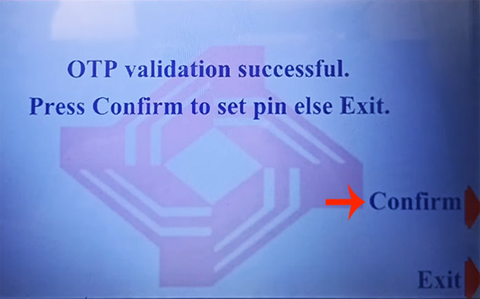 Central Bank of India ATM PIN Generation at ATM Machine Step 11