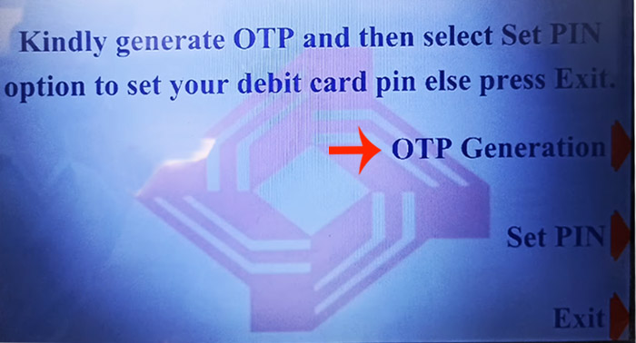 Central Bank of India ATM PIN Generation at ATM Machine Step 5