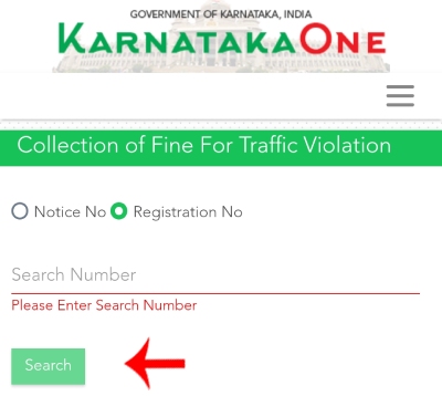 Check Karnataka Traffic Police E-Challan Online Step 4