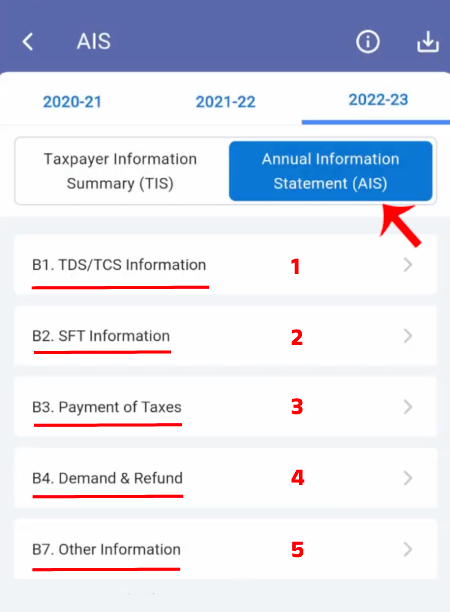 Check TDS:TCS Credit and High-Value Transactions with AIS App Step 4