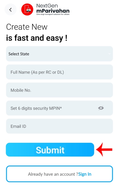 Check Traffic E-Challan Fines in mParivahan App Step 3