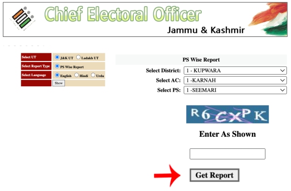 Check Your Name and Download Kashmir & Ladakh Voters List Step 3