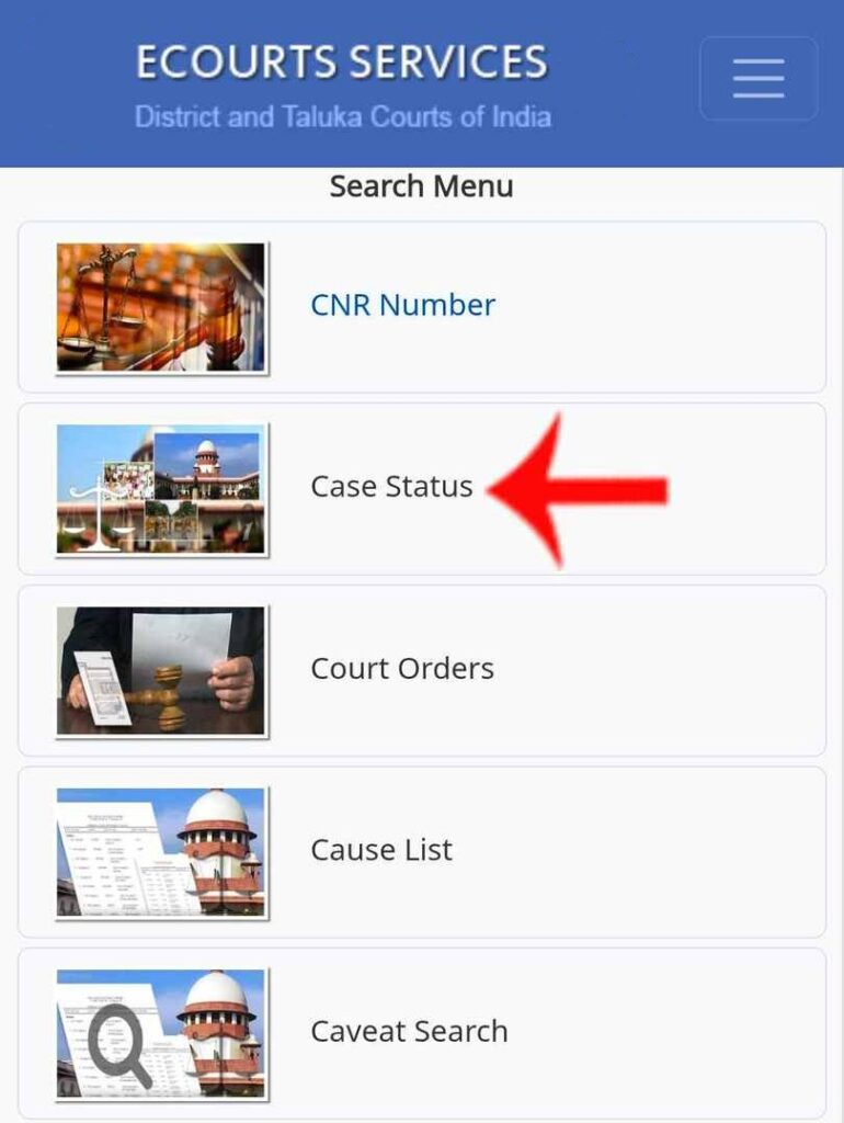 Check a Court Case on Land or Property step no 1