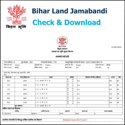 Check and Download Bihar Jamabandi or Land Record Online