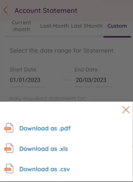 Download AU Bank Statement via AU 0101 App Step 6