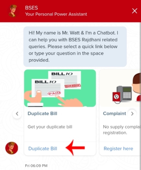 Download BSES Rajdhani Delhi Power Bill without OTP Step 4