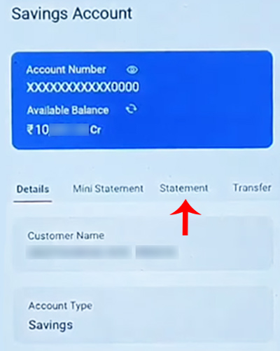Download Bank Statement via Vyom Union Bank of India app Step 4