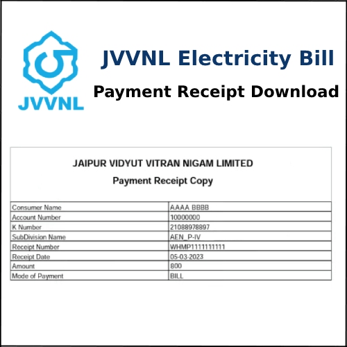 Download JVVNL Electricity bill Payment Receipt