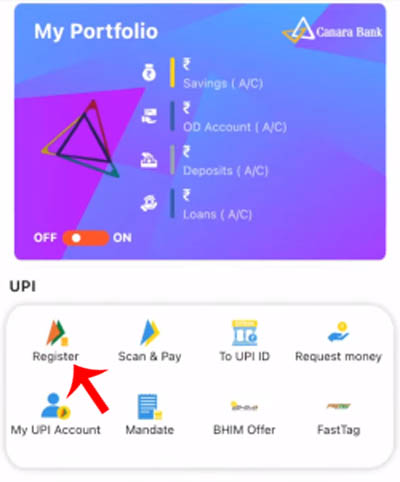 How To Activate UPI Service In Canara Bank ai1 Mobile Banking App Step 2