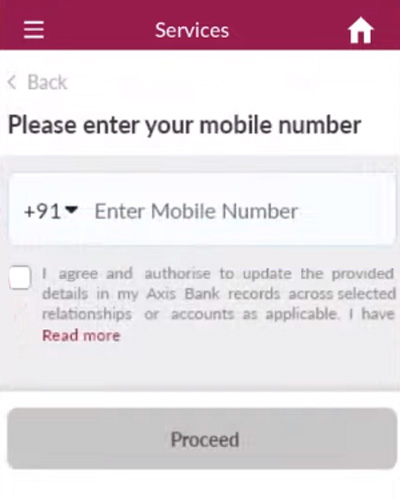 How To Change Registered Mobile Number In Axis Bank Step 8