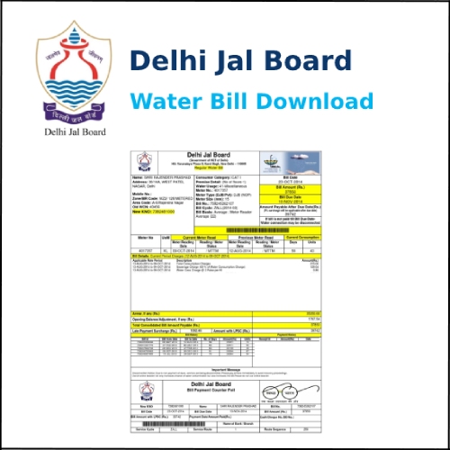 How To Download Latest Water Bill Online Delhi Jal Board