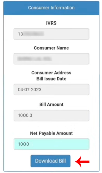 How To Download MP Electricity Bill Online Step 4