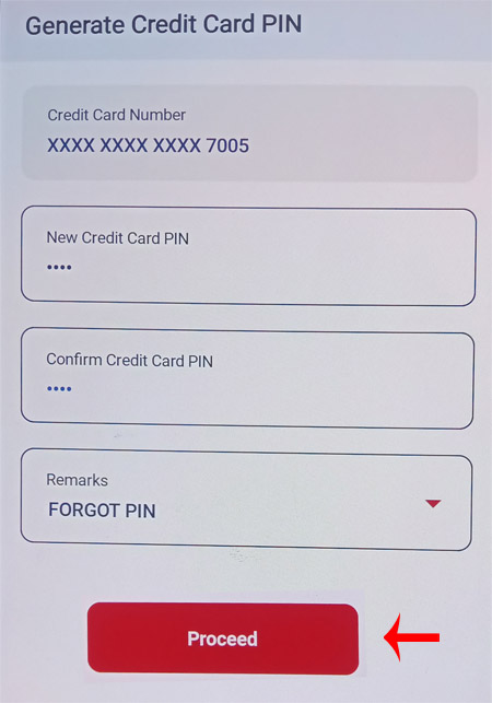 How To Generate or Change Union Bank Credit Card Pin Through Vyom App Step 7