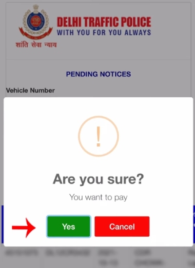 How To Pay Delhi Traffic Police E-Challan Online Step 2