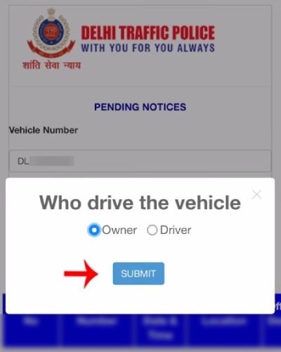 How To Pay Delhi Traffic Police E-Challan Online Step 3