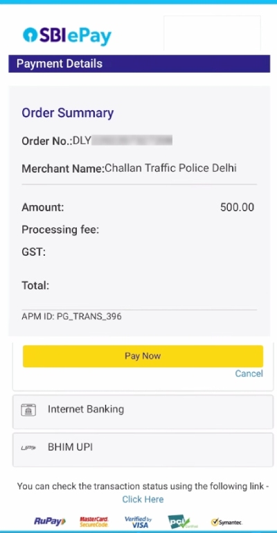 How To Pay Delhi Traffic Police E-Challan Online Step 5