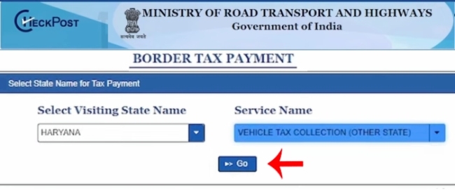 How To Pay Haryana Road Tax Online Step 3
