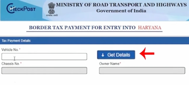 How To Pay Haryana Road Tax Online Step 4
