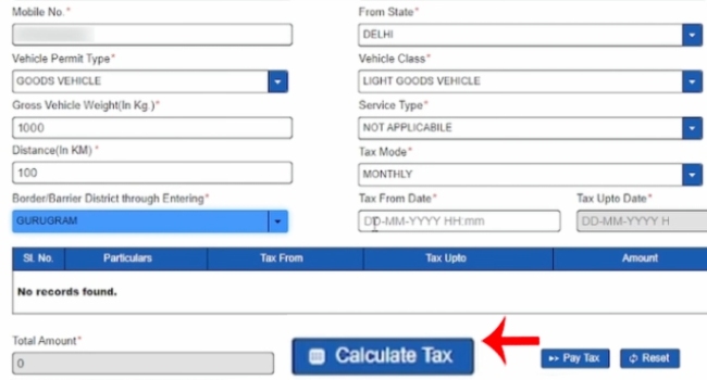 How To Pay Haryana Road Tax Online Step 6