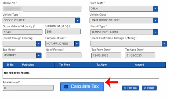 How To Pay Punjab Road Tax Online Step 4