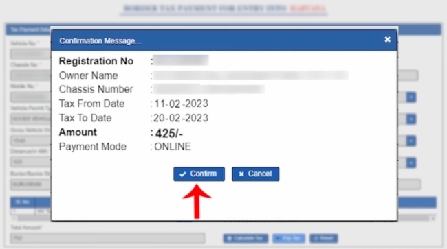 How To Pay Rajasthan Road Tax Online Step 7