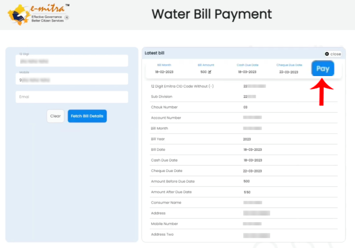 How To Pay Rajasthan Water Bill Online Step 1