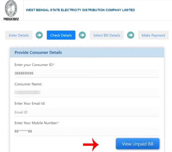 How To Pay WBSEDCL Electricity Bill Online Step 5