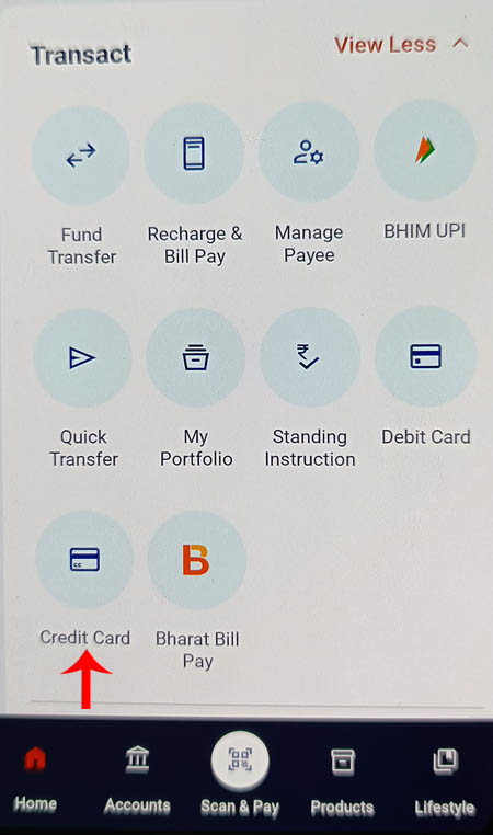 How To Pay Your Credit Card Bill Through Union Vyom App Step 2