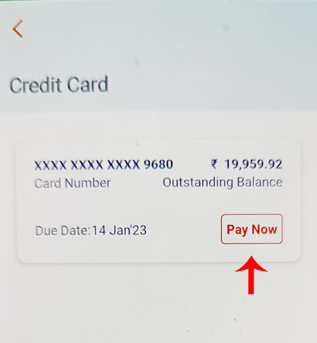 How To Pay Your Credit Card Bill Through Union Vyom App Step 3