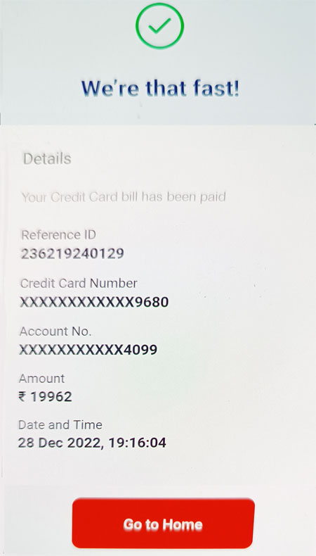 How To Pay Your Credit Card Bill Through Union Vyom App Step 7