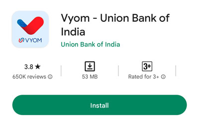 How To Register Union Bank Vyom App Step 1