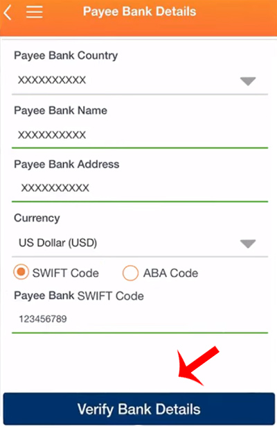 How To Send Money From India To Overseas with iMobile Pay Step 5
