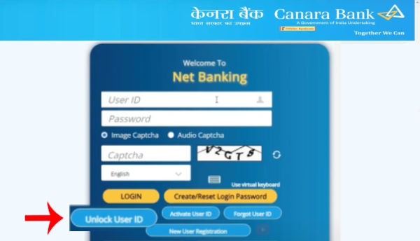How To Unlock Canara Bank User ID Step 2