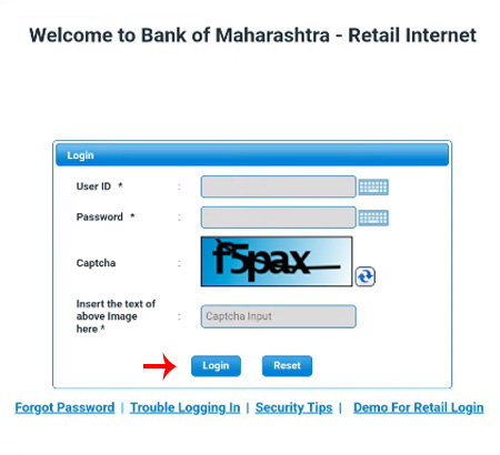 How to Activate Bank of Maharashtra Netbanking Online Step 2
