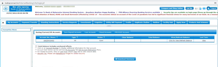 How to Activate Bank of Maharashtra Netbanking Online Step 5