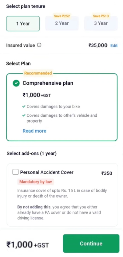 How to Apply Acko Bike Insurance Online Step 4