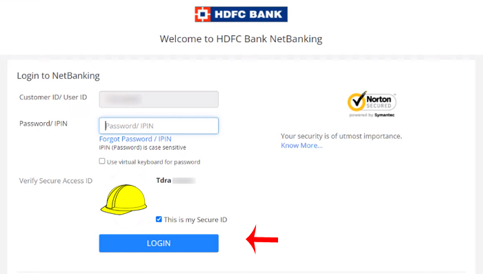 How to Change HDFC Bank User ID Online Step 1