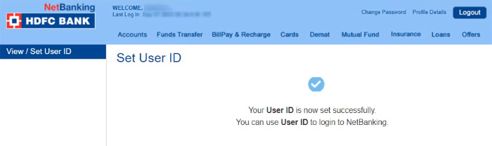 How to Change HDFC Bank User ID Online Step 4