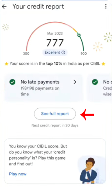How to Check CIBIL Score Free on Google Pay Step 6