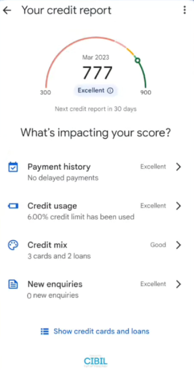 How to Check CIBIL Score Free on Google Pay Step 7