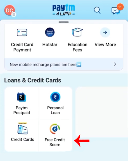 How to Check CIBIL Score Free on Paytm Step 2