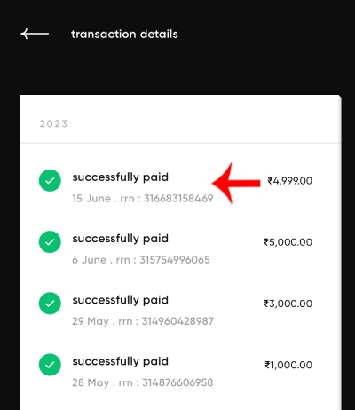 How to Check UPI Transaction History on CRED App Step 5
