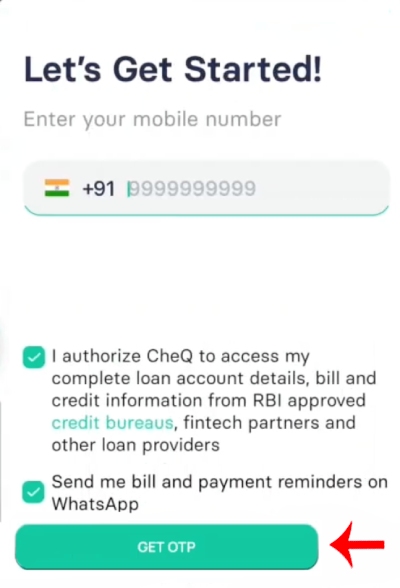 How to Create Account in CheQ App Step 2