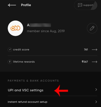 How to Delete Bank Account on CRED App Step 2