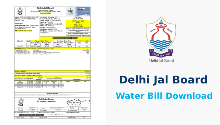 How to Download Current Month Delhi Jal Board Water Bill Online