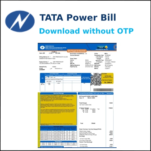 How to Download Delhi Tata Power Bill without OTP