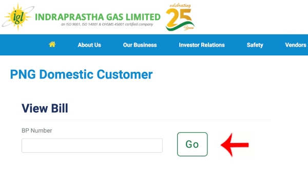 How to Download IGL Gas Bill Step 1