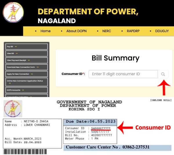 How to Download Nagaland Electricity Bill Step 3